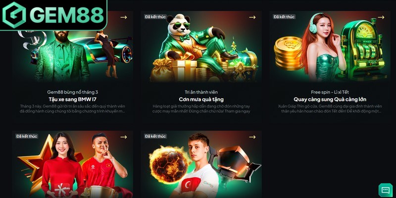 Gem88 thường triển khai nhiều chương trình khuyến mãi hấp dẫn